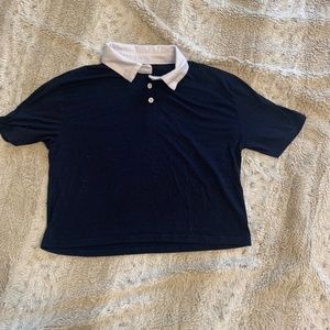 women's‎ crop blue polo S